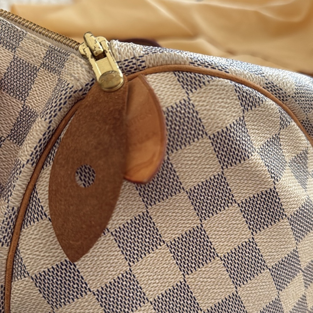 Louis Vuitton Damier Azur Satchel - Cream and Brown - Picture 10 of 11